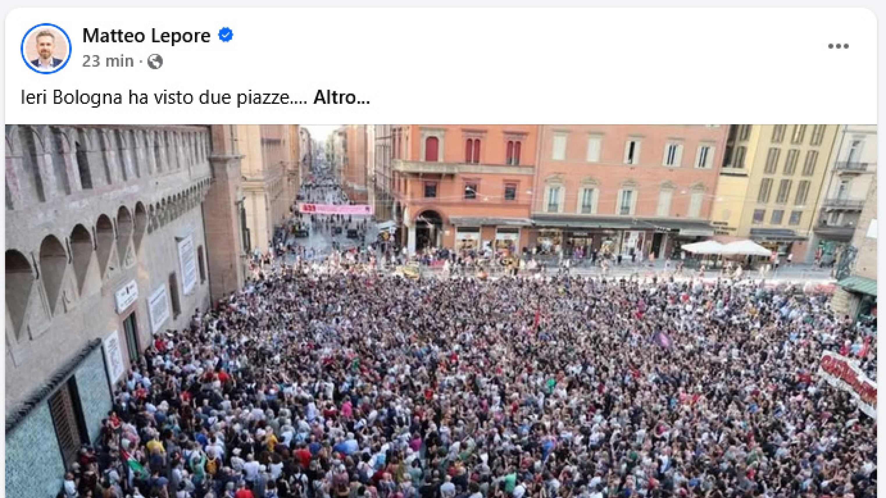 La piazza fisica sta con Leopore. Ma quella dei social racconta un'altra storia