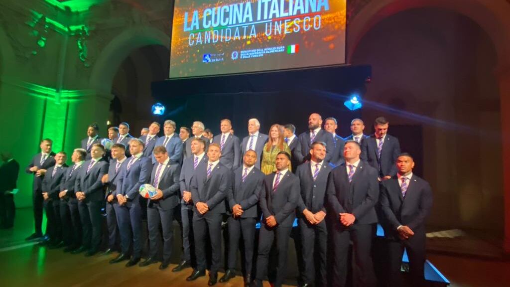 Cucina italiana patrimonio dell'Unesco: il sostegno degli azzurri del rugby