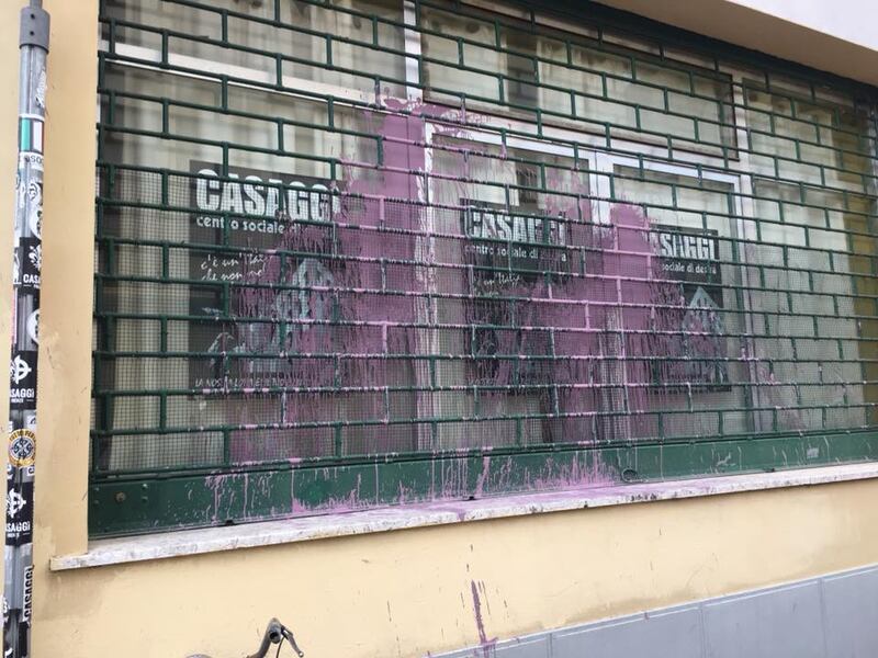 Imbrattata la sede di Casaggì a Firenze 1
