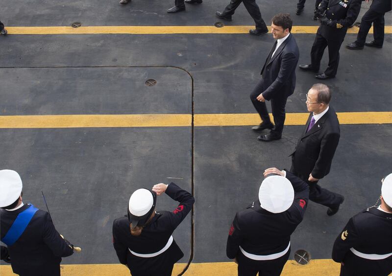 Ban Ki-moon in Sicilia con Renzi e Mogherini 13