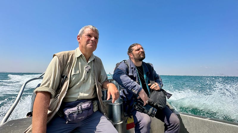 Fausto Biloslavo e Gabriele Micalizzi durante il reportage con la guardia costiera tunisina.