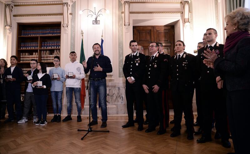 Matteo Salvini incontra Ramy, Adam, i carabinieri e i giovani eroi dell'autobus 5