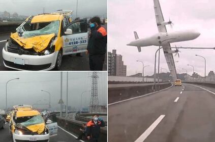 Taiwan, il taxi dopo l'urto con l'aereo 4