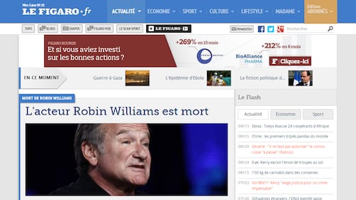 Robin Williams, la notizia sulla stampa estera 4