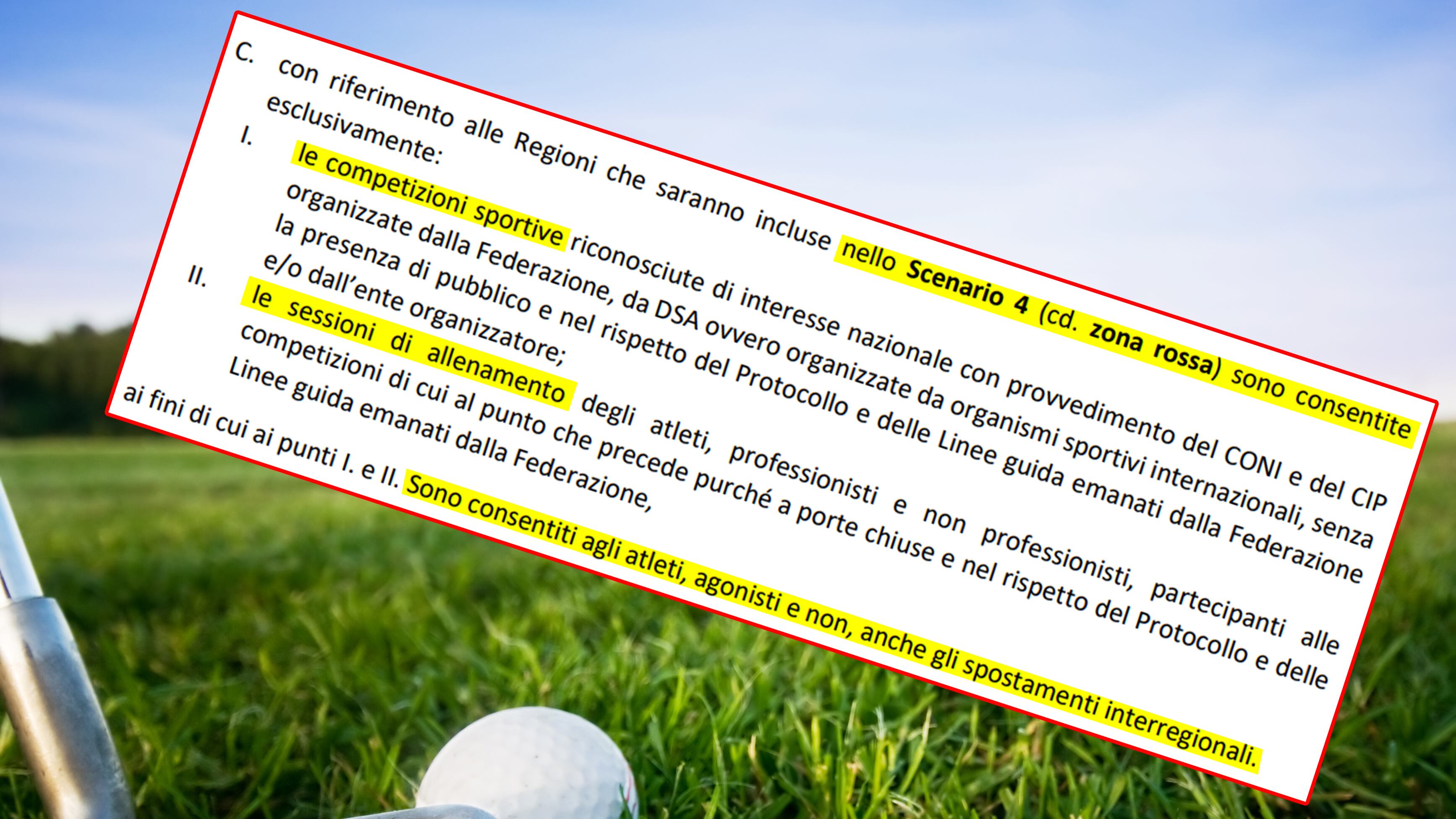 Giochi a golf? Non esiste il lockdown
