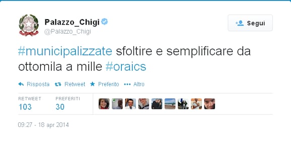 Renzi, tutti i tweet di @Palazzo_Chigi 1