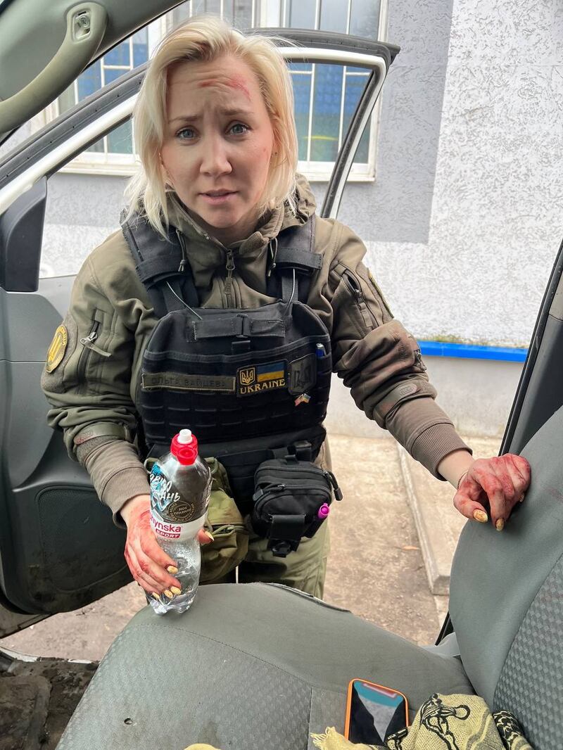 Olga ha prestato il primo soccorso al suo autista ferito