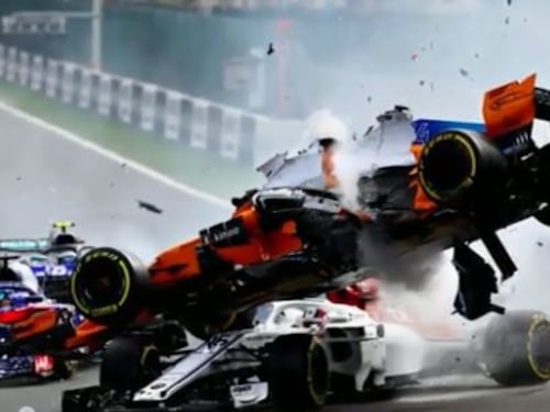 Formula Uno, il terribile incidente di Alonso a Spa-Francorchamps