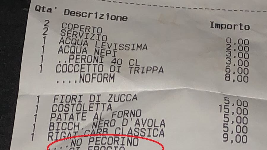 Scontrino omofobo