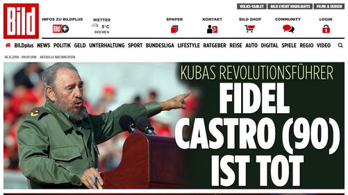 La morte di Castro sui siti di tutto il mondo 12