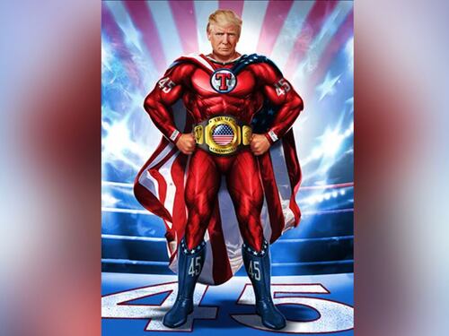 Trump si traveste da "supereroe"
