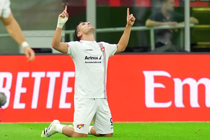 Milan Cremonese Bonazzoli celebrazione