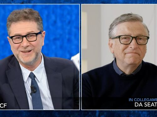 Bill Gates fa il gretino da Fazio. Ma tace sull'acquisto di jet privati