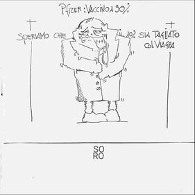 La vignetta del gior Pfizer, vaccino al 90%...qualcuno pensa già agli effetti collarerali 1