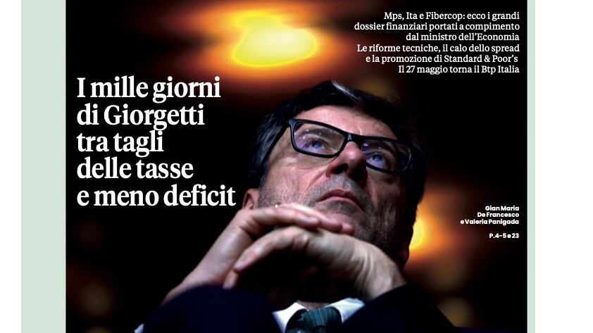 Sotto la lente di Moneta i mille giorni di Giorgetti