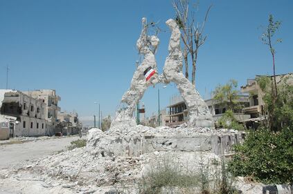 La distruzione nella città di Qusayr 1