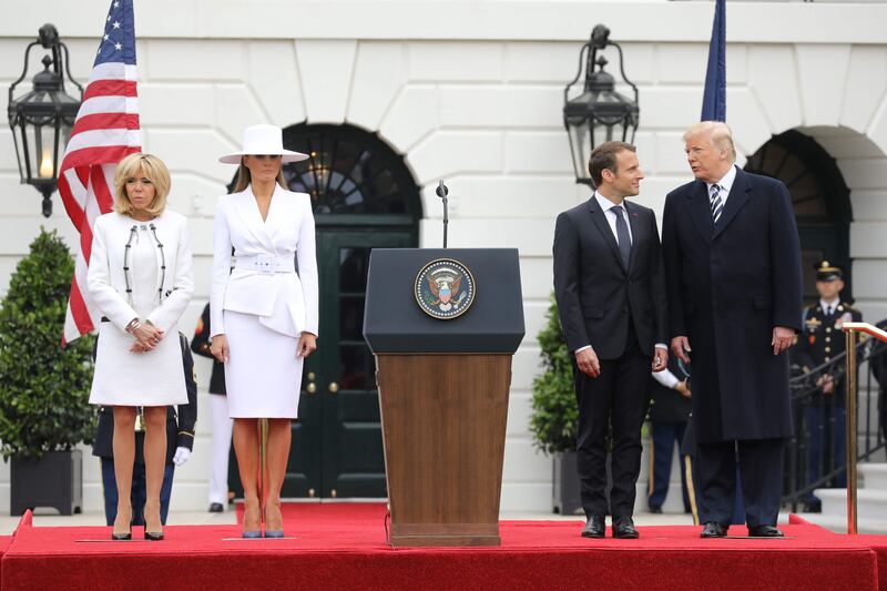 Macron e Brigitte alla Casa Bianca 1
