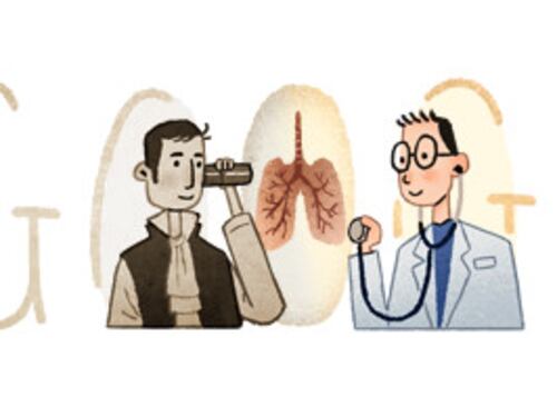 Google celebra con un doodle René Laennec, inventore dello stetoscopio