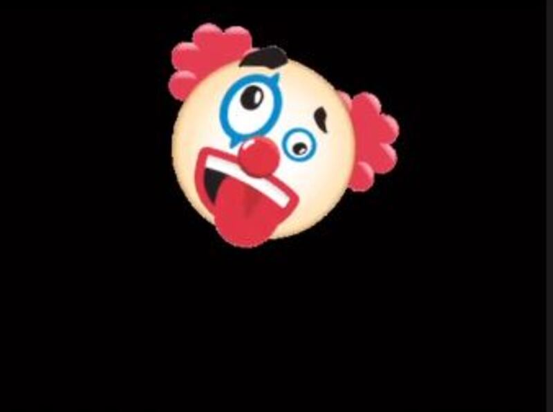 Clown che fa la linguaccia