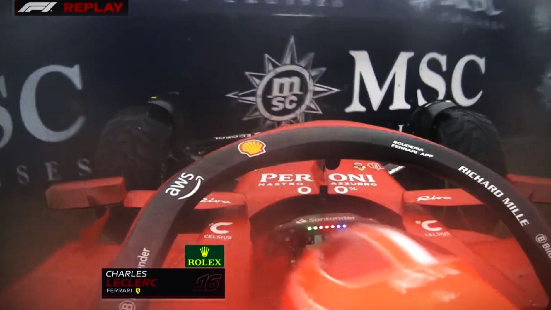 Pista bagnata e insidiosa a Shanghai, Leclerc a muro nelle qualifiche della sprint