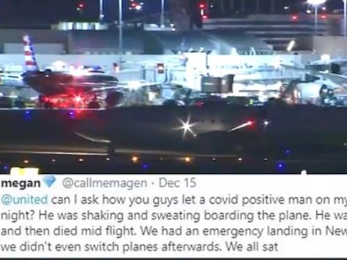Uomo muore in volo con “chiari sintomi Covid” Ira dei passeggeri