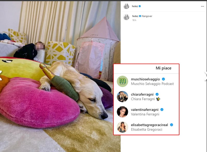I "Mi Piace" di Chiara Ferragni sui social 1