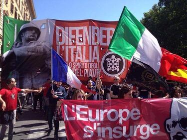 Il corteo di CasaPound a Roma 13