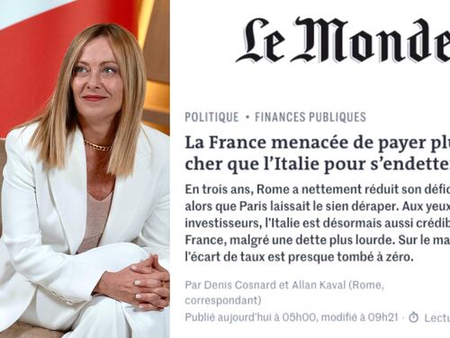 "Italia più credibile della Francia". Le Monde promuove i conti della Meloni