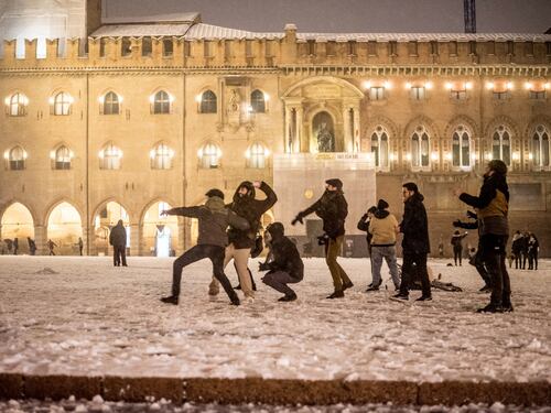 Bologna, arrivata la prima nevicata