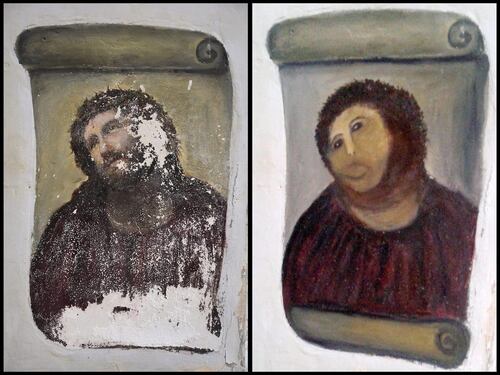 Spagna, restaura un dipinto e sfigura Cristo del XIX secolo