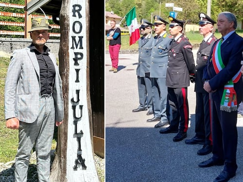 Friuli, la sinistra sventola la bandiera dei titini durante le celebrazioni per il 25 aprile