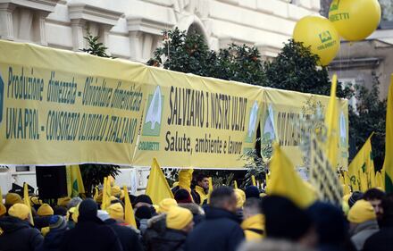 La protesta della Coldiretti davanti al ministero dell'Agricoltura 3