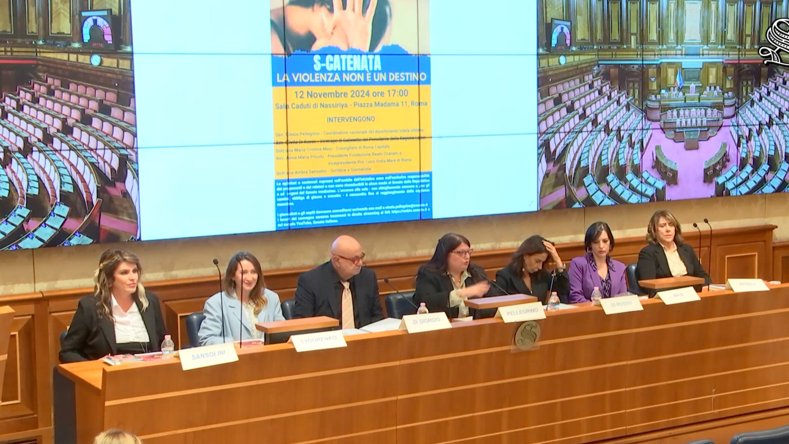 "S-Catenata", presentata al Senato l'opera interattiva di Di Giorgio contro la violenza sulle donne