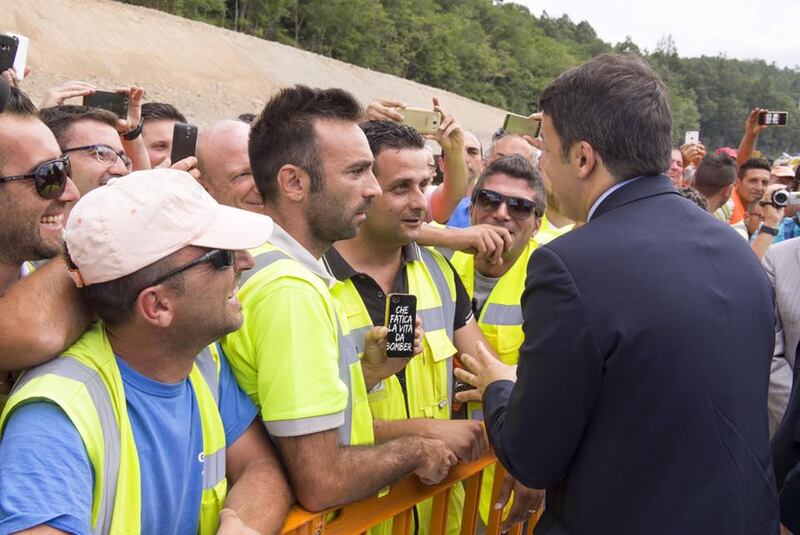 Matteo Renzi sulla Salerno-Reggio Calabria