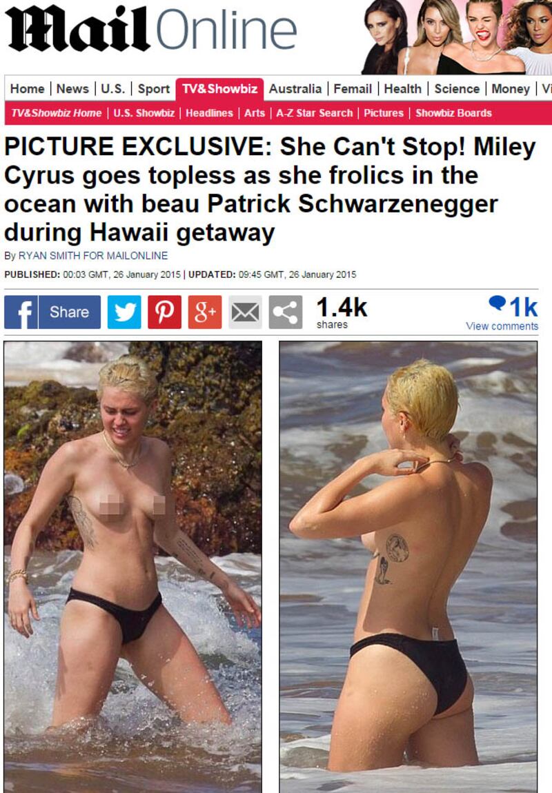 Miley Cyrus nuda sul Daily Mail 3