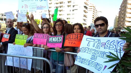 Palermo, i precari della scuola contestano Renzi 6