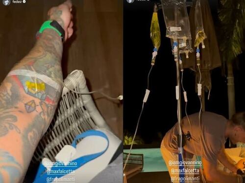 Fedez con la flebo al braccio a Capodanno: il rapper rispolvera il vecchio trend del vitamin drip