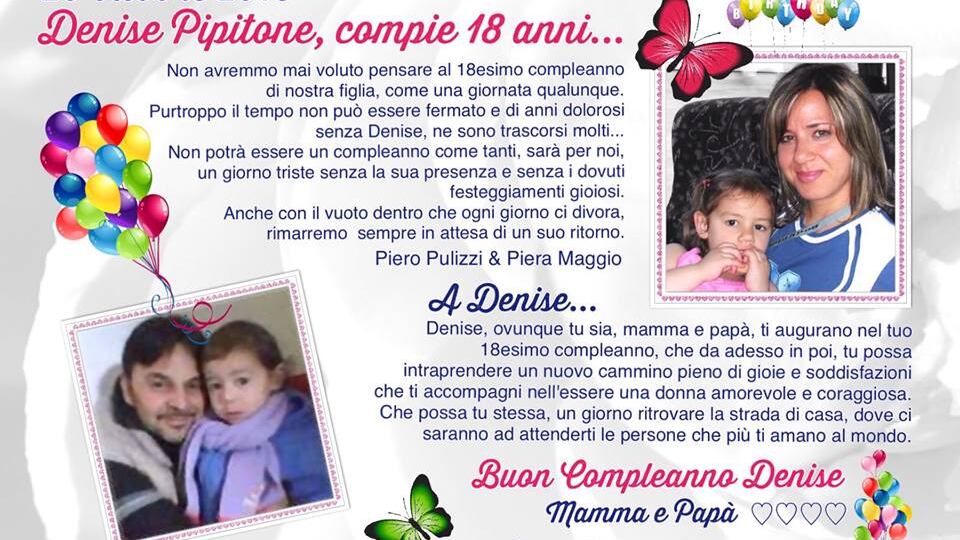 Oggi Denise Pipitone avrebbe 18 anni. I genitori: "Ti aspettiamo"