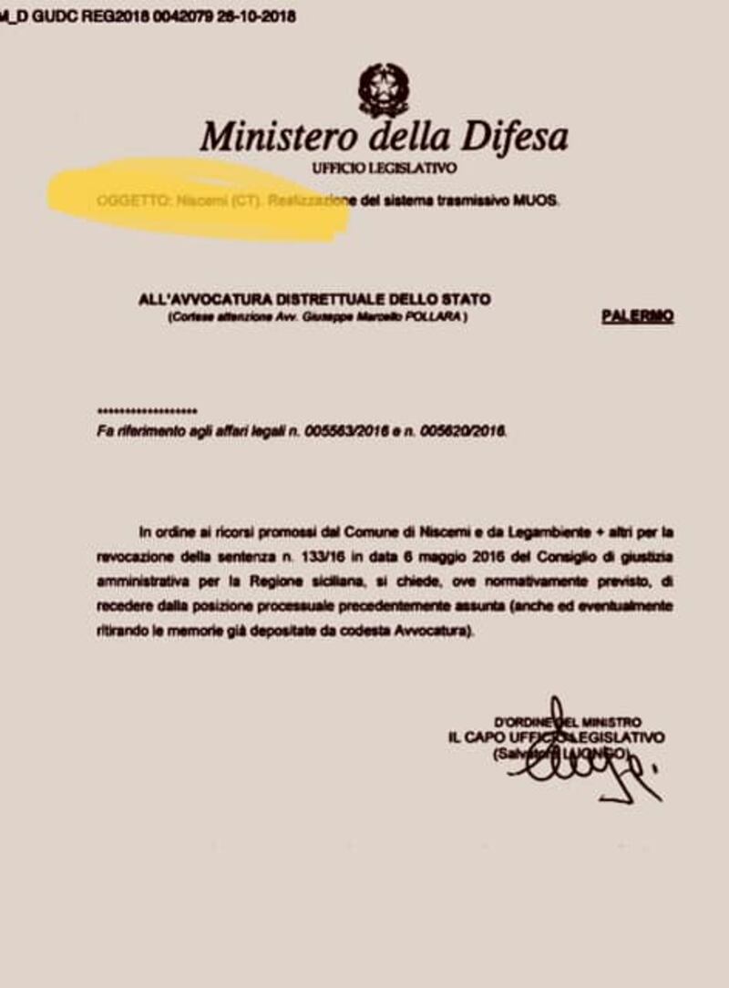 Documento ministero della Difesa