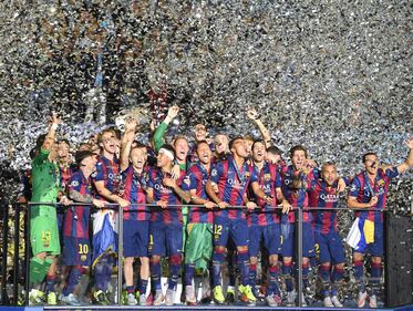 Barcellona, la festa con la Coppa 9
