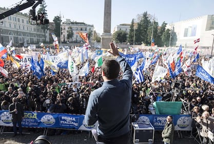 La Lega di Salvini in piazza del Popolo 3