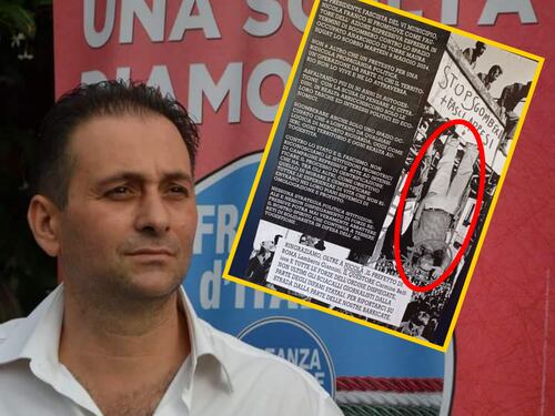 "Fasci appesi". Il volantino choc degli anarchici con l'esponente FdI a testa in giù