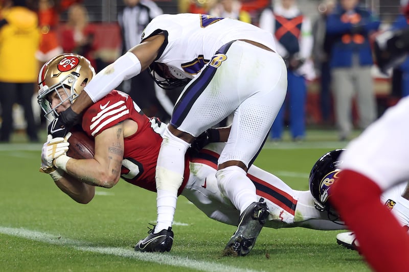 McCaffrey touchdown 49ers Ravens 2023