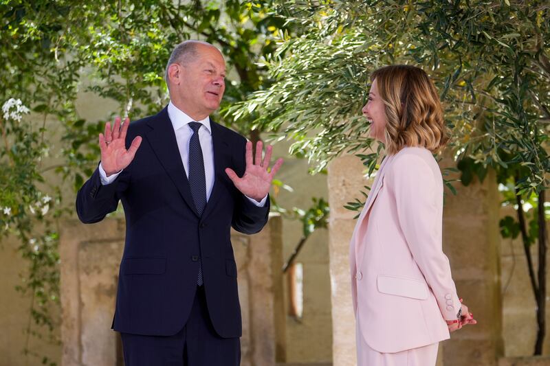 Giorgia Meloni accoglie i leader del G7 1