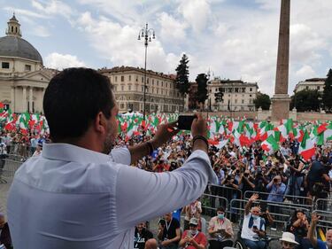 Manifestazione del centrodestra contro Conte 3