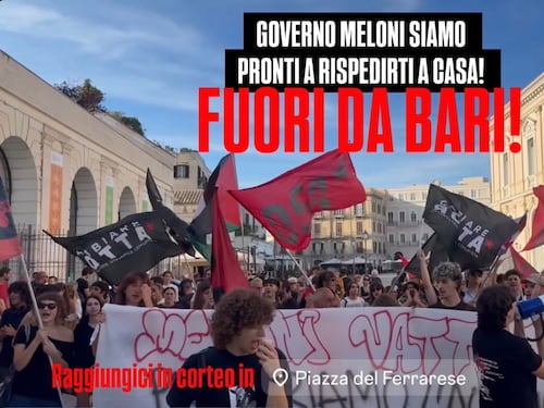 Contro manifestazione degli antagonisti flop a Bari: solo 500 in corteo