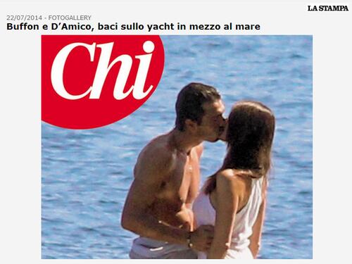 Buffon-D'amico e i baci sullo yacht