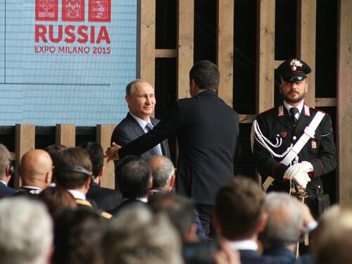 Putin a Expo, incontro con Renzi