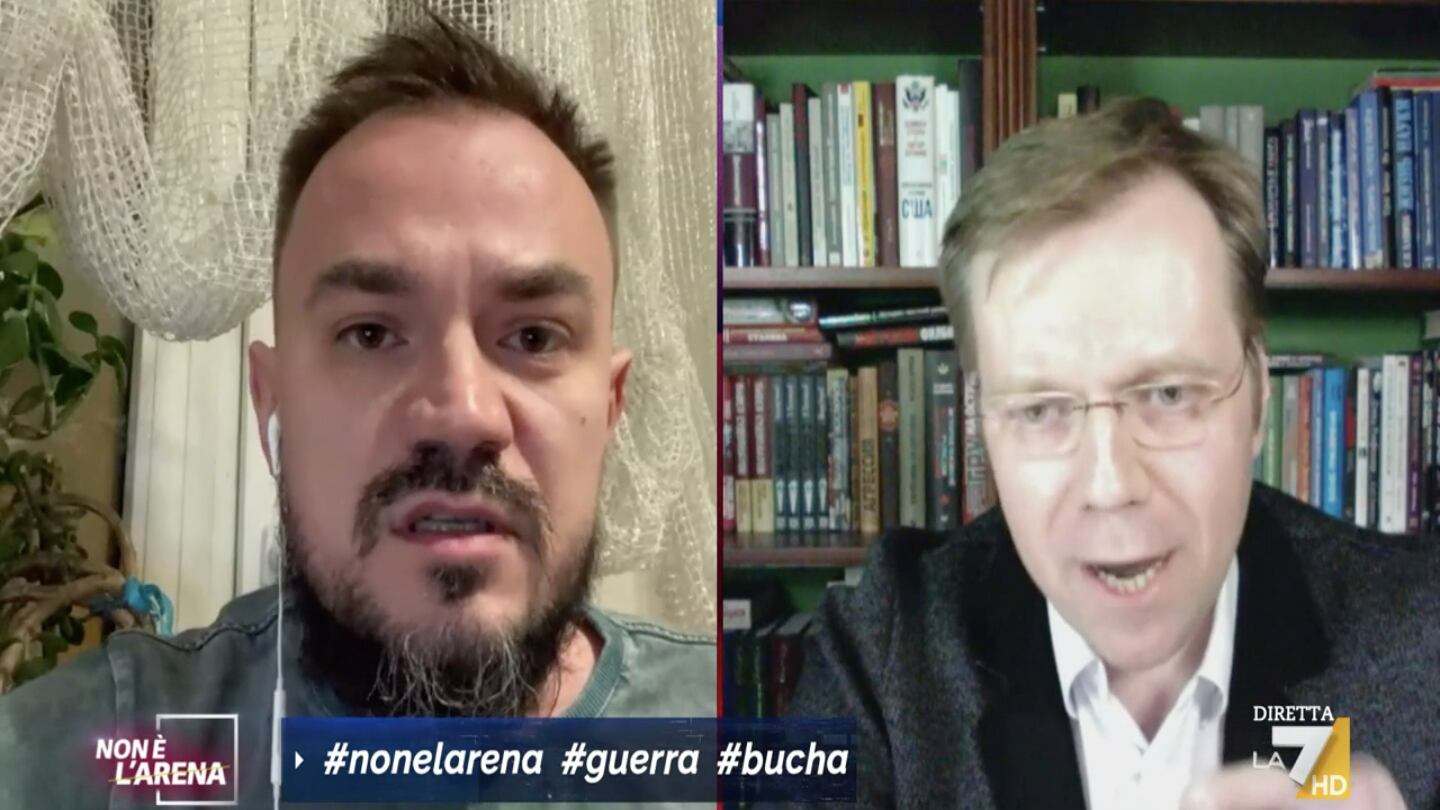 "Ridi, ridi fin che puoi. Vi troveremo...". L'attacco al russo in diretta