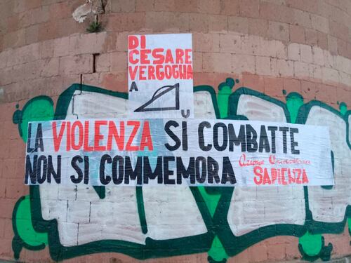 Caso Di Cesare, FdI chiede la radiazione. Ed è guerra dei manifesti alla Sapienza